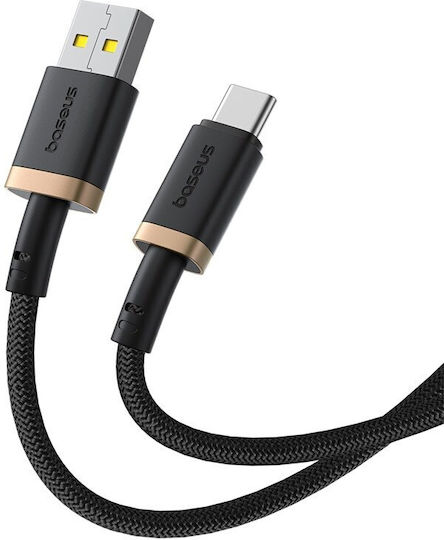 Baseus Dura Braided USB 2.0 Cable USB-C male - USB-A 60W PD Μαύρο 2m P10377802U01-02