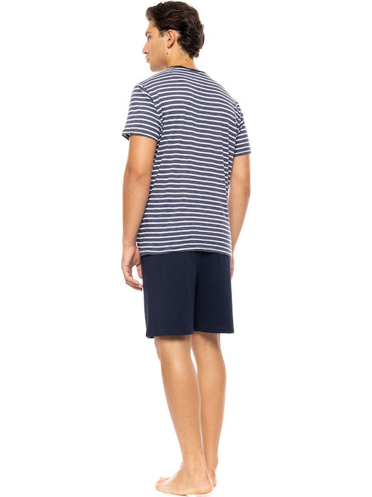 Ulisse Καλοκαιρινή Ανδρική Πιτζάμα V Blue Linear