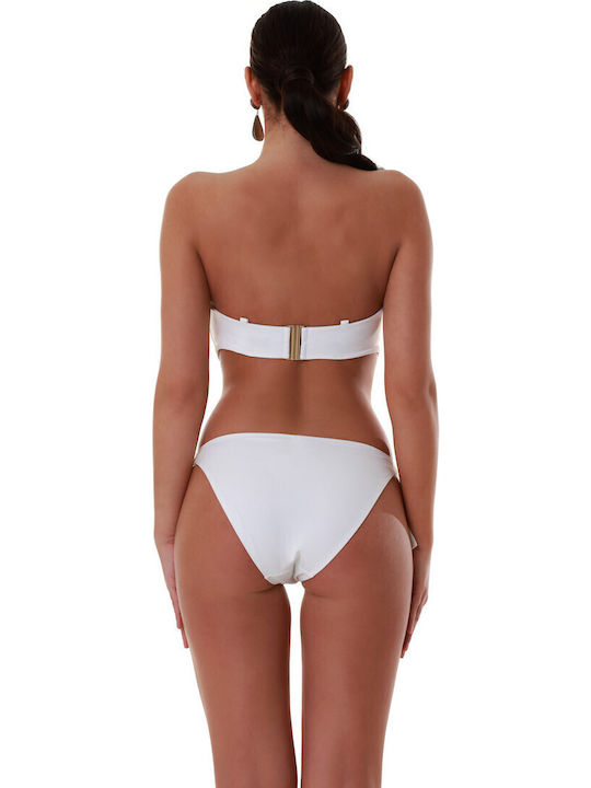 Bikini Bra with Detachable & Adjustable Straps White