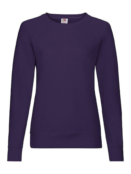 Fruit of the Loom Lightweight Unisex Διαφημιστικό Φούτερ Μακρυμάνικο Purple