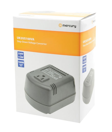 Mercury Uk2us100va Us To Uk Voltage Converter 230v-110v 100w 651.004uk
