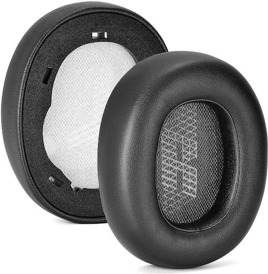 Set 2 Perne pentru Urechi Edman Jbl E65bt E65btnc Duet Nc Live 650btnc Live 660btnc 650 750nc V710 Piele Ecologică Neagră