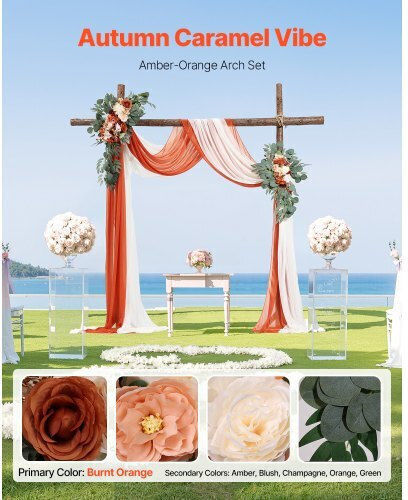 Vevor Künstliches Hochzeitsblumen-Set Orange 2 Blumen & 2 Stoffe Hlgmhtj4jtcs7o0mfv0