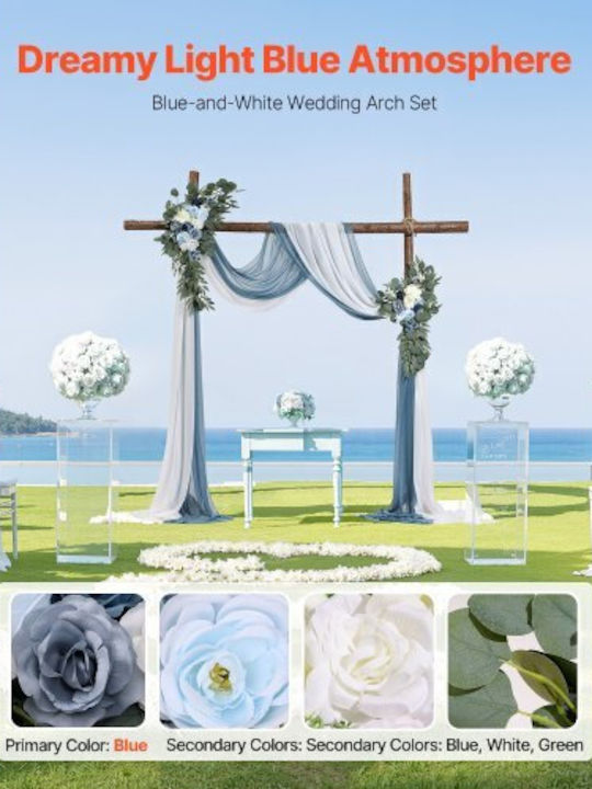 Vevor Artificial Wedding Flower Set Blue 2 Flowers & 2 Fabrics Hlgmhtj4jtls5xc9fv0