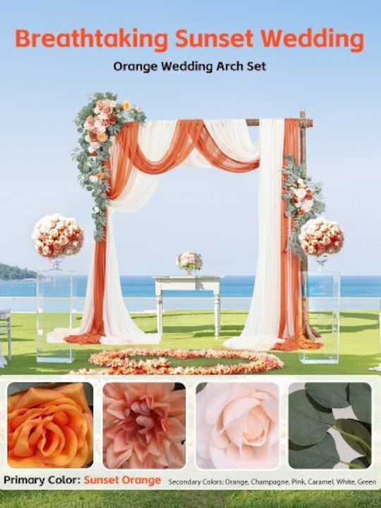 Vevor Artificial Wedding Flower Set Orange 2 Flowers & 3 Fabrics Hlgmhtj5jtcsi16lqv0