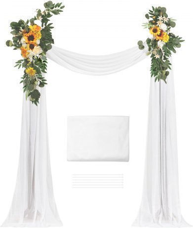 Set de Flori Artificiale pentru Nuntă Vevor Galben 2 Flori & 1 Bucată de Material Hlgmhtj3jths78u39v0