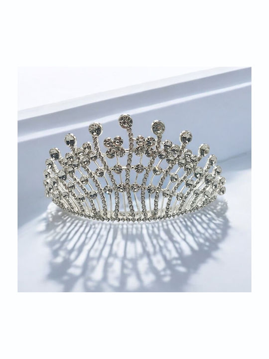 High Silver Rhinestone Zircon Bridal Tiara