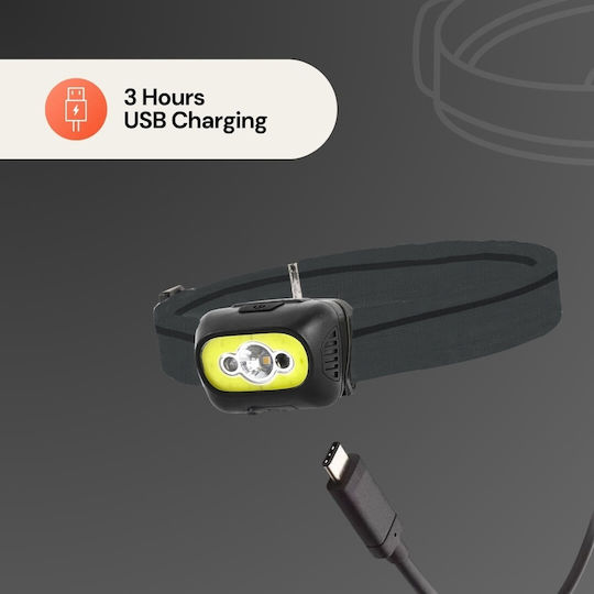 Uniross Lichtkopflampe Prolite 350 Lumen 3m Sensor Usb Aufladung