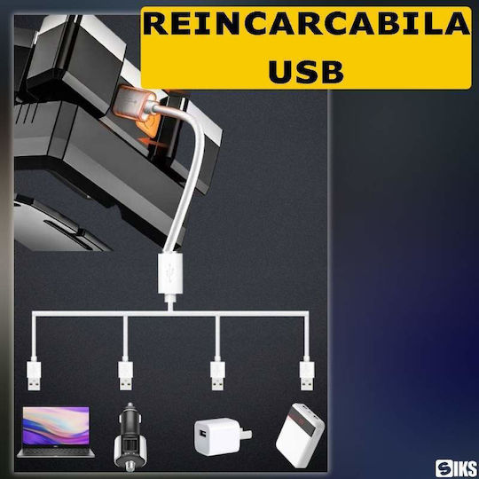 Siks LED-Stirnlampe Professionell USB Wiederaufladbar 4 Lichtmodi 5 Hochintensive Lichtquellen Angeln Jagen Arbeiten Batterieanzeige USB-Ladung XY501 Schwarz