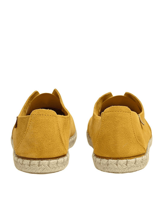 Γυναικεία Slip-On Δερμάτινα Κίτρινα