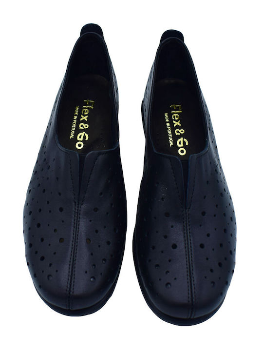 Ανατομικά Γυναικεία Slip-On Δερμάτινα Μαύρα