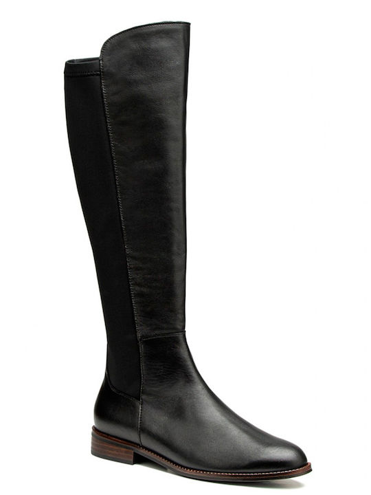 Leather Women's Boots with Rubber Black