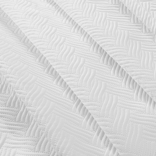 Beauty Home Aeva Art 12323 Set Coverlet Queen Size White 230x250cm