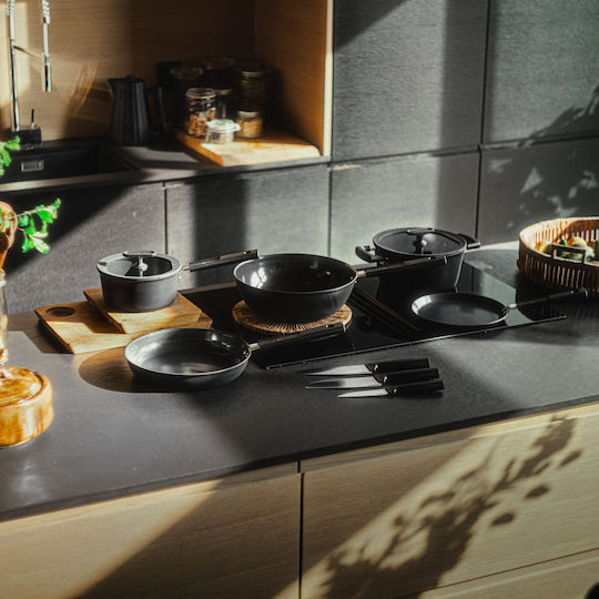Fiskars Hard Face Aluminum Pan with Lid with Non-Stick Interior Coating 28cm