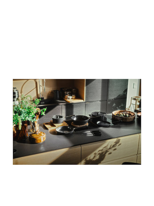 Fiskars Hard Face Pfanne aus Aluminium mit Deckel mit Antihaftbeschichtung 28cm