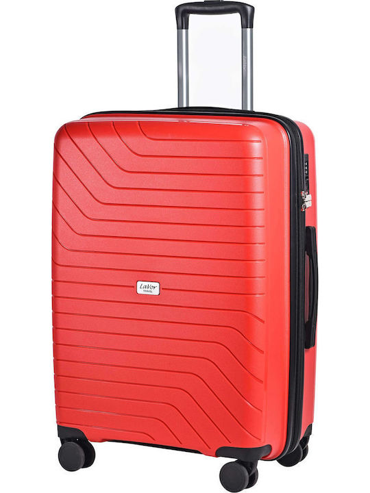 Lavor Hard Red Suitcases With 4 Wheels Set Of 3 Pieces