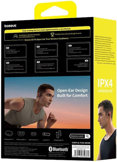 Baseus Eli Sport 1 PM20A Open Ear Bluetooth Handsfree Earphones with Sweat Resistance and Charging Case Cosmic Black