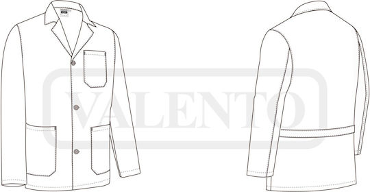 Valento Unisex Ιατρική Ρόμπα Γκρι