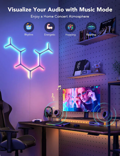 Govee Lămpi Decorative Pentru Masă Panou de Jocuri Lumina Y Forma 7 Bucăți H6065
