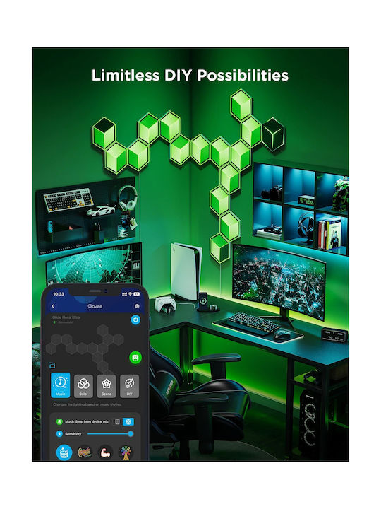 Govee Gaming Wall Glide Hexa Ultra Light Panels 7pcs Eu H606a