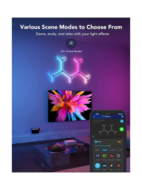 Govee Lămpi Decorative Pentru Masă Panou de Jocuri Lumina Y Forma 7 Bucăți H6065