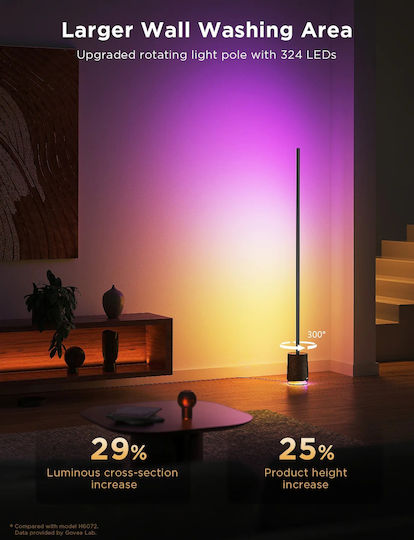 Lampa de Podea Inteligentă Govee RGBICWW cu Difuzor Lampa de Podea Pro Neagră H6079 Lampa de Podea Inteligentă Govee RGBICWW cu Difuzor Lampa de Podea Pro Neagră H6079