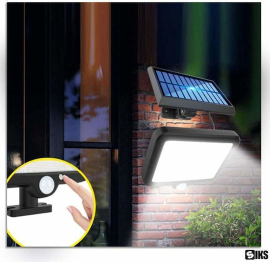 Siks Solar Lamp Remote Control 100 Cob Led Motion Light Sensor 1200 Mah Battery Included 260 Lm 5 M Cable 3 Intensity Levels Adjustable Solar Panel Water Resistant Black