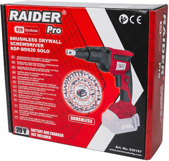 Raider R20 Κατσαβίδι Γυψοσανίδας Μπαταρίας Solo Brushless 20V