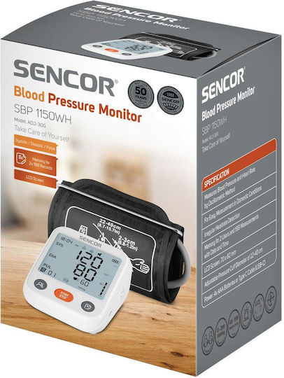 Sencor Digital Blutdruckmessgerät Oberarm mit Arrhythmie-Erkennung SBP 1150WH