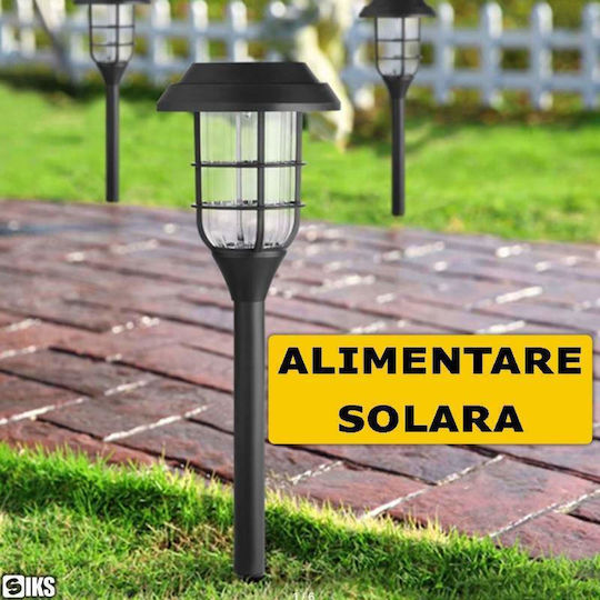 Set 6 Stück dekorative Solarleuchten Außen Garten Laternenart Solaraufladung Pfahl Licht Sensor Wasserdicht Polykristallines Solarpanel Warmes Licht Schwarz