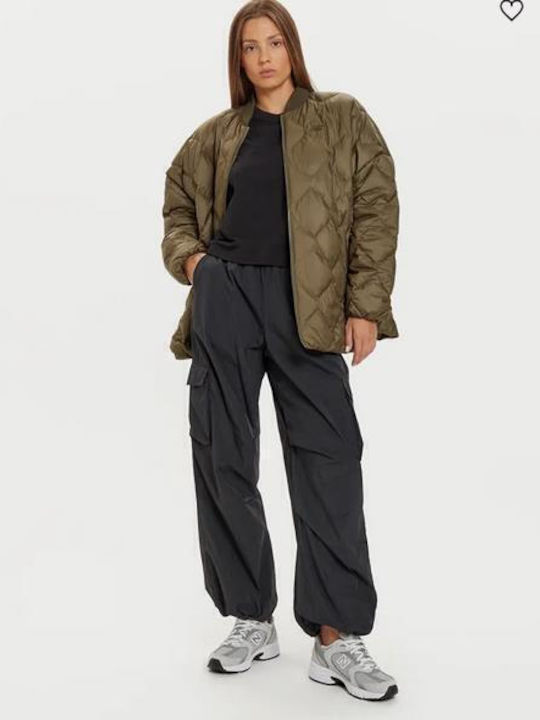Damen Stoff Cargo Hose Black