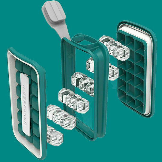 ACP Eiswürfelform Würfel aus Silikon 18 Plätze mit Deckel Blau 2051340
