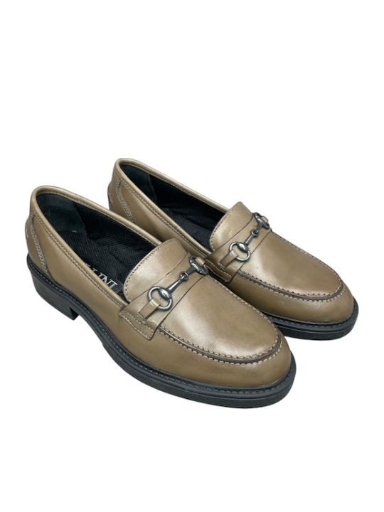 Δερμάτινα Γυναικεία Loafers σε Καφέ Χρώμα