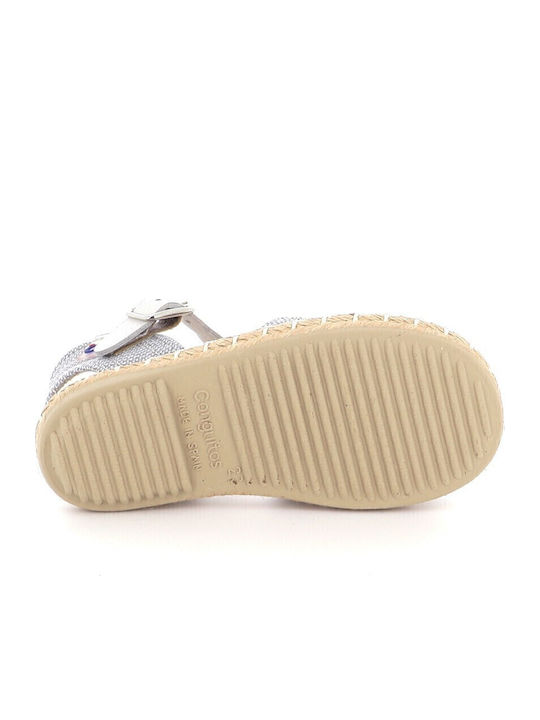 Espadrile pentru copii fată Conguitos culoare argintie Ossh145076s