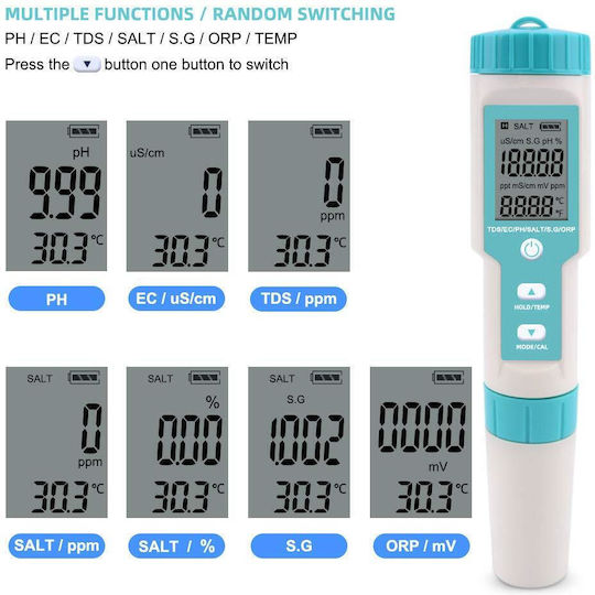 Noyafa Nf-c600 Digital 7 In 1 Ph Tds Ec Salt S G Temp Meter Acidi