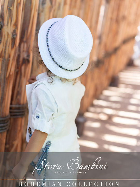 Stova Bambini Boys Linen Baptism Suit with Vest 6pcs White