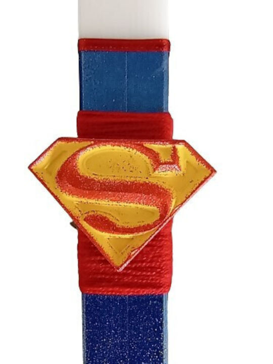 Λαμπάδα Superman Στρογγυλή Λευκή Λαμπάδα Superman Στρογγυλή Λευκή