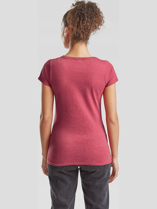 Fruit of the Loom Valueweight Unisex Διαφημιστικό T-shirt Κοντομάνικο Heather Red