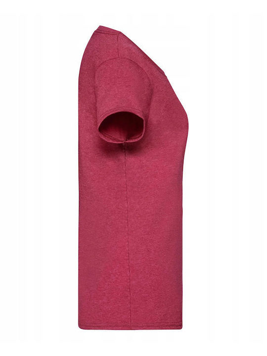 Fruit of the Loom Valueweight Unisex Διαφημιστικό T-shirt Κοντομάνικο Heather Red