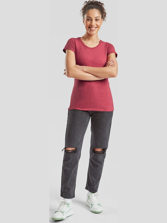 Fruit of the Loom Valueweight Unisex Διαφημιστικό T-shirt Κοντομάνικο Heather Red