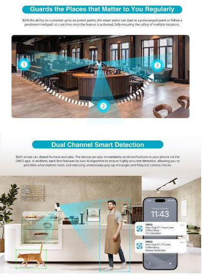 Dahua 1.0.01.04.43852 IP Surveillance Camera Full HD+ 3MP with Two-Way Communication and Lens 3.6mm