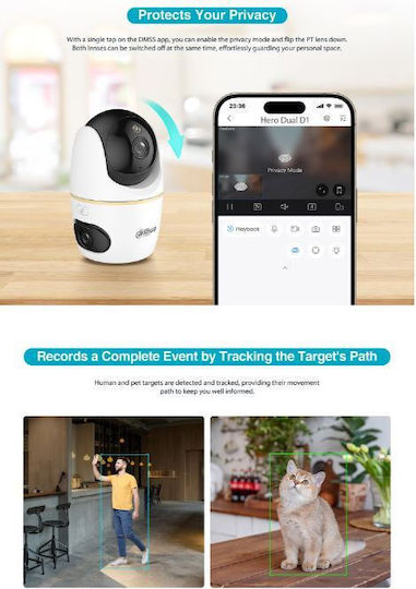 Dahua H5D-5F IP Surveillance Camera Wi-Fi Full HD+ 5MP with Two-Way Communication and Lens 3.6mm