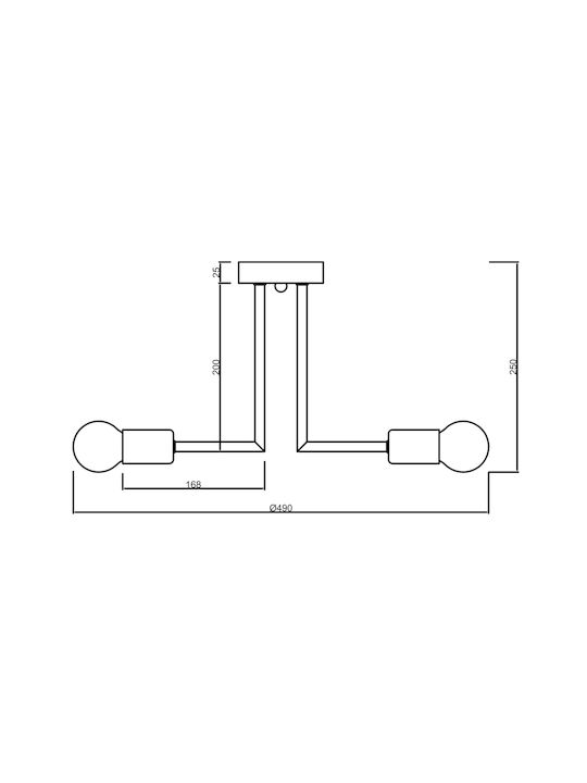 Agora Lighting Deckenleuchte 49cm Silber mit Fassung E27
