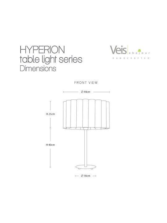 Veis Metal Table Lamp for Socket E27 with Lilac Shade and Silver Base