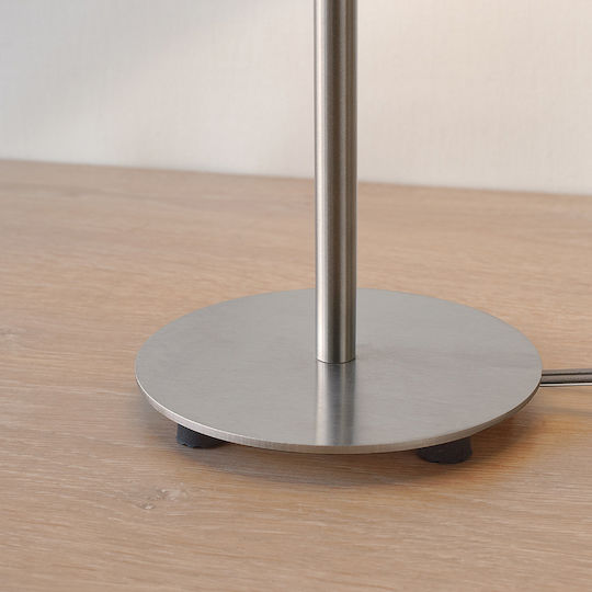 Veis Metal Table Lamp for Socket E14 with Lilac Shade and Silver Base