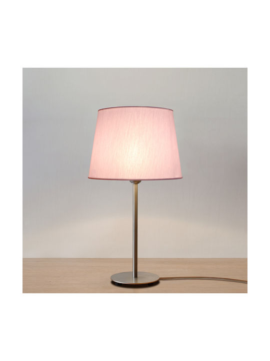 Veis Metal Table Lamp for Socket E14 with Lilac Shade and Silver Base