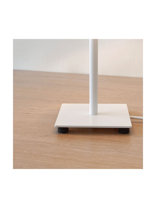 Veis Fabric Table Lamp for Socket E14 with Red Shade and White Base