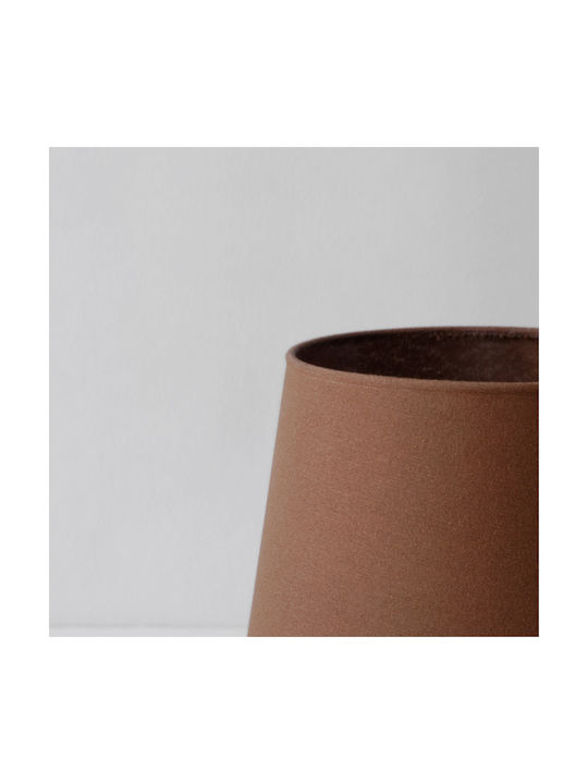 Veis Metal Table Lamp for Socket E14 with Brown Shade and Silver Base