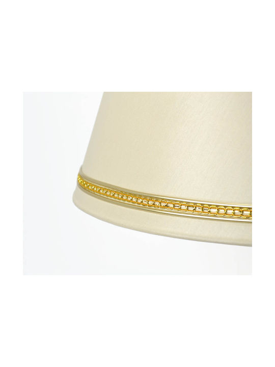 Veis Wood Table Lamp for Socket E27 with Beige Shade and Base