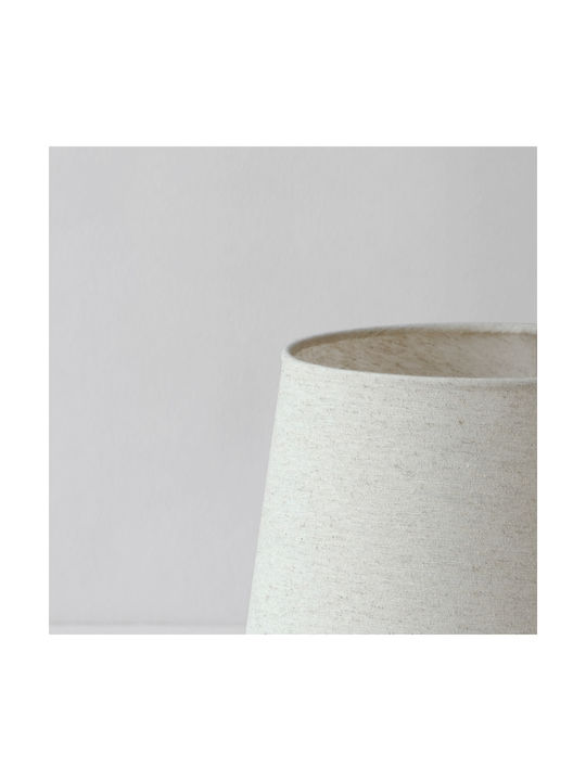 Veis Fabric Table Lamp for Socket E14 with Beige Shade and White Base